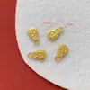Colgante de Lingote de Cobre Dorado Resistente al Color, Separador de Cuentas Talladas, Accesorios para Pulseras de Cuentas Hechas a Mano DIY