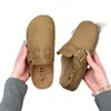Chinelos Birkenstock Retro de Solado Grosso Fechados Femininos 2026 Outono Novo Aumentadores de Altura Slip-on Pessoa Preguiçosa Mulas Planas para Exterior