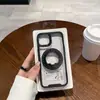 Funda de teléfono magnética con soporte de anillo giratorio para Samsung S24 borde de color transparente S23FE tendencia A55 cartón A15