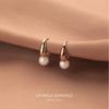 Pendientes Love Rocky de plata 925 con perla sintética y hebilla, estilo minimalista, nicho, joyería avanzada para los oídos G9461