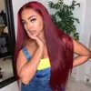 Soporte peluca nueva mujer color vino tinto cabello largo lacio alta temperatura seda fibra química moda europea y americana peluca funda para cabeza mujer