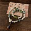 Pulsera de cerámica de aleación diseño de nicho doble anillo pulsera de cerámica nuevo estilo étnico chino pulsera elástica hecha a mano