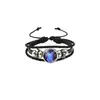 Pulseiras Populares de Casal Europeias e Americanas Transfronteiriças 12 Constelações Trançadas Multicamadas Luminosas Punk Couro Vaca Céu Estrelado Pulseira Joia