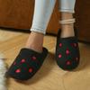 Pantuflas de Algodón Suave con Suela Blanda en Forma de Corazón Transfronterizas, Cálidas y Cómodas, de Invierno para Interiores del Hogar, Suela Plana, Venta al por Mayor para Exportación, Punta Cerrada, Diseño Sencillo