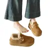Zapatos tipo Birkenstock de Felpa con Suela Gruesa Estilo Coreano para Mujer 2026 Nuevos Mocasines de Invierno Botas de Nieve Cálidas para Mujer Zapatos de Algodón sin Cordones