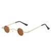 Estilo Douyin Óculos de Sol Metálicos Pequenos Redondos Tendência Moda Versátil Óculos de Sol Engraçados para Homens e Mulheres