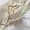 Bolso Bandolera para Mujer 2026 Nuevo de Moda Bolso Cuadrado Pequeño Bolso de Hombro con Cadena de Perlas de Moda Bolso Cubo de Celebridad de Internet de Primavera