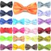 Corbatas de Moño de Doble Capa al por Mayor en Stock para Hombres, Corbatas de Moño Formales de Negocios, Corbatas de Moño de Satén de Color Sólido Estilo Coreano del Fabricante de Shengzhou