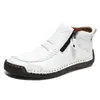 Zapatos casuales de exterior para hombre de talla grande transfronterizos, de suela plana, cosidos a mano, con cremallera, botas Martin, botines, 828
