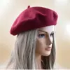 Sombrero Boina de Lana Lisa Fina para Mujer de Venta Caliente Transfronteriza Estilo Francés Otoño e Invierno Sombrero de Artista Vintage
