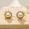 Pendientes de Zirconia y Perla de Alta Gama, Modernos y Versátiles, Pendientes de Diseño Nicho, Lujo Ligero para el Trayecto al Trabajo
