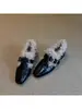 Zapatos cálidos de felpa retro estilo francés con hebilla de cinturón, nuevo modelo otoño e invierno 2026, zapatos de tacón grueso de punta cuadrada para mujer
