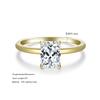 Anillo Radiante de Plata S925 Chapada en Oro con Moissanita de 2 Quilates para Mujer, Anillos Apilables, Venta Caliente Europea y Americana