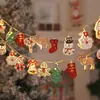 Luces de cadena de hierro LED navideñas transfronterizas, luces navideñas de Papá Noel y muñeco de nieve, luces decorativas navideñas para árbol de Navidad, luces ambientales coloridas, luces parpadeantes