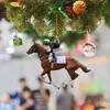 Transfronterizo 2023 Nuevo Amantes de la Equitación Acrílico Plano Colgante Decorativo Colgante Decorativo para Árbol de Navidad