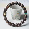 Madera de Águila de Borneo Sumergida en Agua DIY Accesorios de Boutique Cadena de Mano Cuentas de Buda Estilo Étnico Retro para Hombres y Mujeres