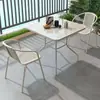 Conjunto de mesa e cadeiras de ferro forjado para exterior para pátio e varanda, mesa e cadeiras de lazer para lojas de milk tea, mesa e cadeiras de jantar para exterior para casa