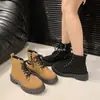 Novas botas curtas estilo Martin com cadarço, finas, estilo europeu e americano, tamanho grande feminino, para o mercado transfronteiriço da Amazon, atacado, tamanho grande