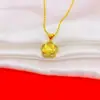 Colar Pingente Popular Escama de Dragão Flor de Cinco Pétalas Cravejado com Diamantes para Mulheres, Corrente para Clavícula de Luxo Leve de Alta Qualidade