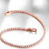 Europa e Estados Unidos mais vendidos galvanoplastia 18K ouro 2,5MM ouro rosa pulseira de tênis treme pequeno livro vermelho rede celebridade com em estoque