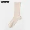 Medias de Seda para Mujer, Estilo Delgado de Verano, Calcetines a Media Pantorrilla, Calcetines Largos Blanco Hielo, Calcetines Largos Sin Costuras Estilo Ballet Postparto