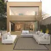 Conjunto de Sofás para Exterior Pátio Externo Sala de Estar de Villa ao Ar Livre Hotel Pousada Clube Terraço de Lazer Sofá de Rattan Trançado