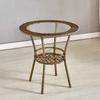 Mesa de chá pequena simples atacado vidro temperado mesa redonda varanda mesa de chá redonda de rattan sala de estar apartamento pequeno simples redondo