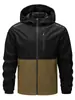 Jaqueta esportiva ao ar livre com capuz, versátil, de alta qualidade americana, para uso casual, com blocos de cor, à prova d'água, top, comércio exterior