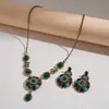 Set de 2 Piezas de Pendientes Redondos con Forma de Gota de Flor Incrustados con Diamantes Estilo Palacio Respetuoso con el Medio Ambiente Lujo Accesible Collar de Gama Alta
