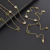 Colar Quadrado Francês Sem Cor Cor Joker Zircônio Verde Zircônio Aço Titânio Moda Feminina Commuter Banhado a Ouro Verdadeiro 18K