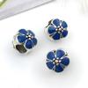 8 Panjia aleación de color con aceite de gota de agujero grande flor agujero grande cuenta apertura 4 mm pulsera accesorios para abalorios fabricantes venta al por mayor