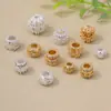 Cuentas Redondas Caladas de Zirconia Chapadas en Oro de 14K, Cuentas Barril, Cuentas de Rueda con Agujero Grande, Accesorios para Colgante Pulsera Collar DIY, Venta al por Mayor