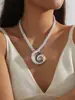 Nova Corrente de Clavícula de Metal com Estrela do Mar e Concha para Mulheres - Acessórios de Verão Europeus e Americanos para Férias na Beira-Mar