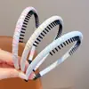 Diadema de Tela a Cuadros para Niñas con Dientes para Bebé, Lazo para el Cabello Antideslizante, Diadema Simple para Fijar Mechones Sueltos Infantiles, Nuevo