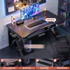 Escritorio de gaming S3 minimalista, escritorio para computadora de escritorio, escritorio para estudio en casa, puede alojar un brazo mecánico, color fibra de carbono, escritorio de oficina engrosado