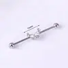 Barra Industrial Transfronteriza Europea y Americana Puente de Oreja de Acero Inoxidable Clavo Largo para Hueso de Oreja Ala Goteo de Aceite Barra Recta Clavo para Oreja Perforación de Corazón