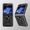 Adecuado para Samsung Z Flip 50% de descuento Funda para Teléfono Plegable, Anticaídas de Grado Militar Z Flip6 Cubierta Protectora con Anillo Magnético para Montaje en Coche