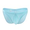 Ropa interior de seda de hielo hip hop hip de 16 colores para hombre, excitante y convexa, sexy, color sólido, transparente, de cintura baja, con abertura, calzoncillos para hombre, moda