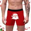 Comercio exterior transfronterizo nueva ropa interior para hombre color liso combinación de colores Papá Noel seda de leche poliéster estampado digital calzoncillos