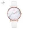 Relógio Feminino SK Relógio Famoso Feminino Moda Simples Padrão Mármore Relógio de Quartzo Pulseira de Couro À Prova D'água Relógio Feminino Transfronteiriço 0039