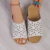 Sandalias y pantuflas de tacón bajo de moda de talla grande para comercio exterior transfronterizo para mujer, verano 2025 nuevas sandalias y pantuflas de flores huecas europeas y americanas