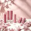 Tubo de Lipstick Lindo y Juguetón Estilo Princesa Yueshunxing con Forma de Flor Rayada, Boca Plana e Inclinada, Tubo de Lipstick Inclinado de 3.5g