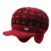 Gorro de punto forrado de forro polar a prueba de viento y resistente al frío para otoño e invierno, diseñado para proteger las orejas, para madres de mediana edad y mayores