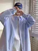 Camisa Listrada de Manga Longa Estilo Cityboy Japonês Masculina Verão Tendência Casual Solta Estudante Versátil Jaqueta