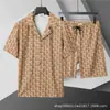 2026 Seda de Hielo Verano Nuevo Conjunto de Camisa de Manga Corta para Hombre Pantalones Cortos Casuales Estampados Atractivos Conjunto de Dos Piezas