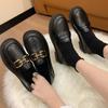Mocasines Planos de Mujer sin Cordones con Adorno de Cadena para Estudiantes de Secundaria y Mamás, Zapatos de Moda para Mujer