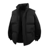 Jaqueta Colete Masculino de Inverno Nova Moda Casual Boxy Curta Gola Alta Algodão Colete Engrossado Quente Casaco de Algodão