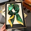 Pañuelo de Seda 70 Cuadrado Moda Coreana de Alta Gama Versátil Profesional Seda Sintética Pequeño Pañuelo de Cuello Estampado Retro Pañuelo de Seda para Mujer