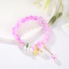 Pulsera de Cristal Gradiente Bicolor Suerte Imitación Jade Ágata con Colgante de Dibujos Animados Fiesta de Estudiantes Enviar Pulsera a Novia