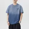 Camiseta de Manga Larga Pesada 300g Verano 2026 Degradado Lavado para Hombre Tendencia Nacional Estilo Americano Japonés Casual